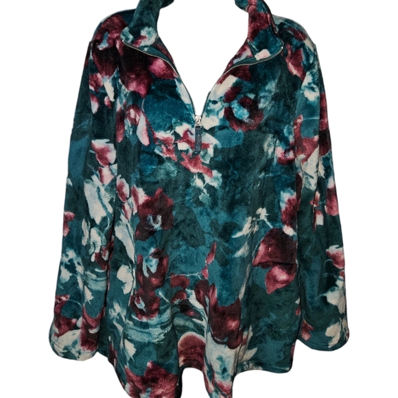 Chico's Sweaters - Weekends By Chico's Vibrant 1/4 Zip Pullover Long Sleeve Sweater